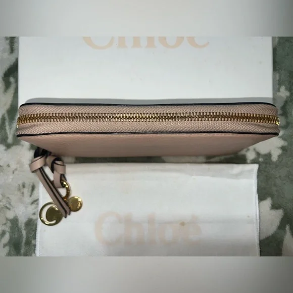 Authentic Chloé “Alphabet” continental wallet in blush nude | Full Set - Picture 3 of 16